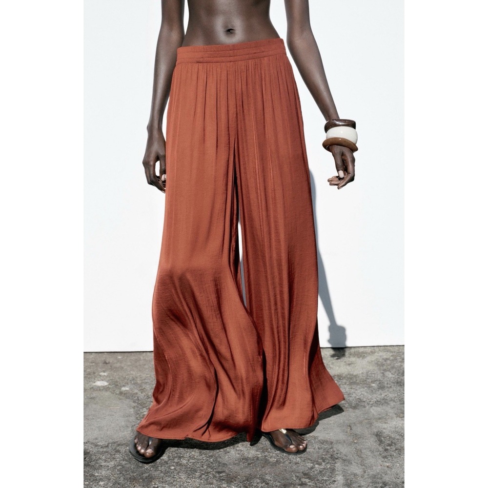 Zara Rust Wide Leg Pants